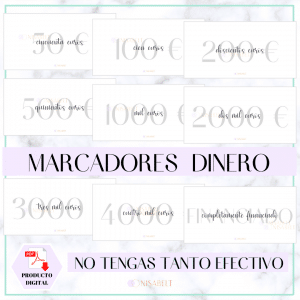 Marcadores dinero efectivo A6 [PRODUCTO DIGITAL]