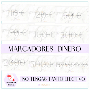 Marcadores dinero efectivo A6 Mármol [DIGITAL]
