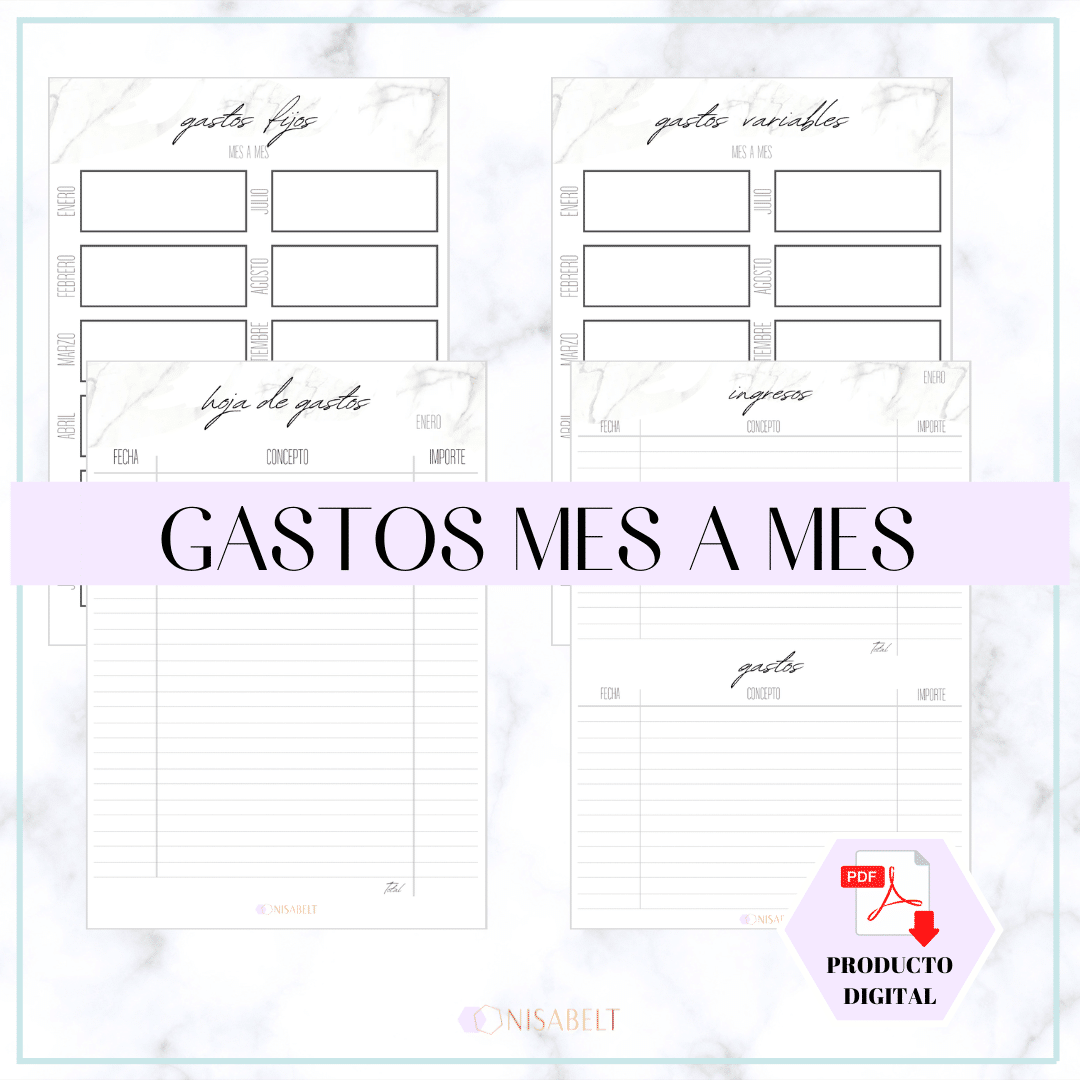 Hoja gastos mes a mes mármol