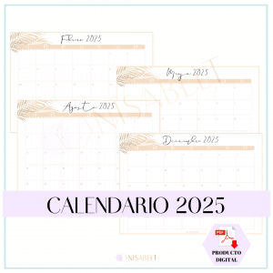 Calendario mensual 2025 Palmera [DIGITAL]
