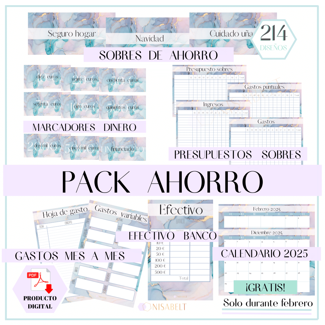 Pack Planificador de ahorro y calendarios 2025 esmalte